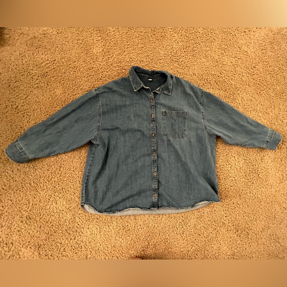 Old Navy Denim Button-Down Boyfriend Shirt